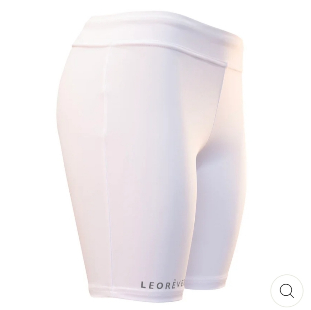Leo Rêver women's white balanced compression biker shorts size M